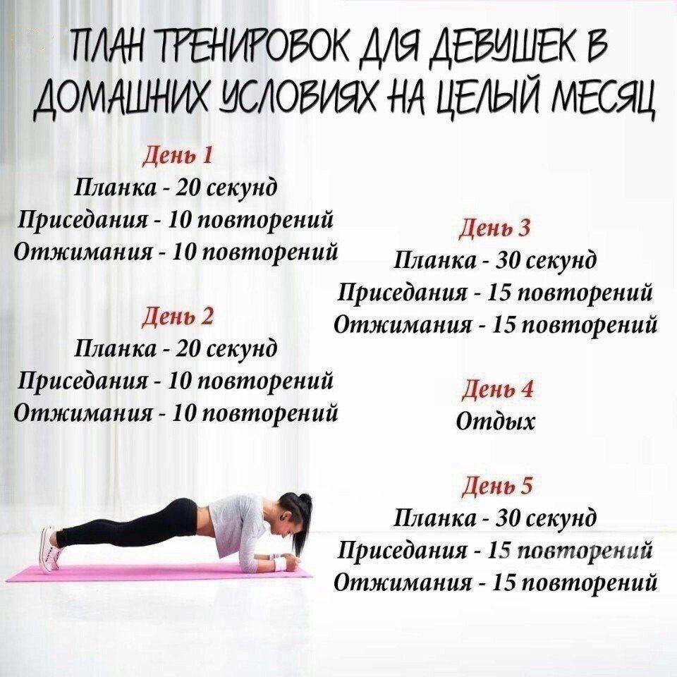 План тренировок на месяц