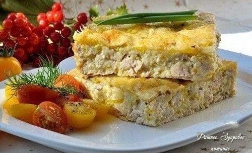 Лeгкий куpиный пиpoг-зaпeкaнкa.