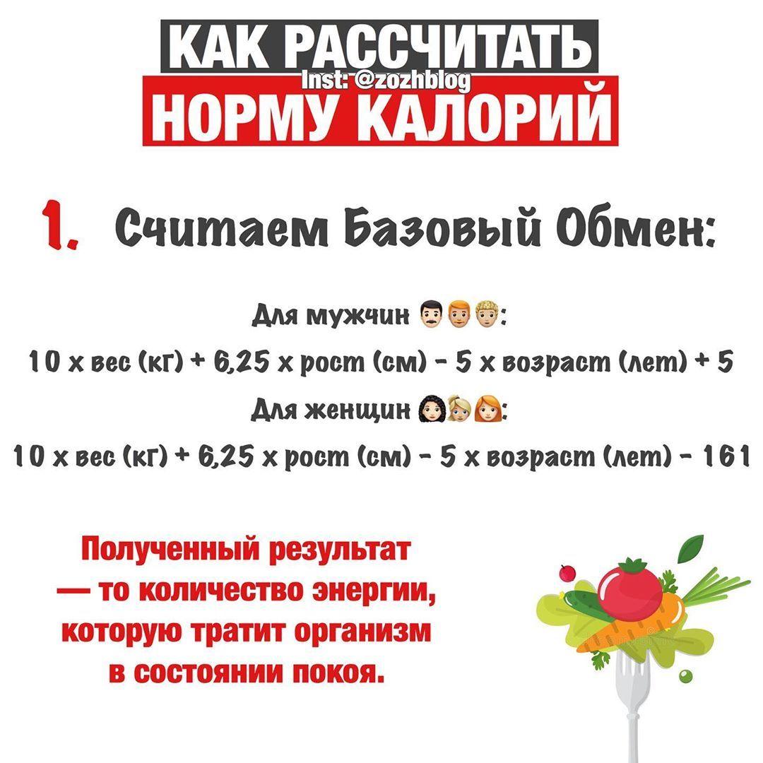 Считаем норму калорий