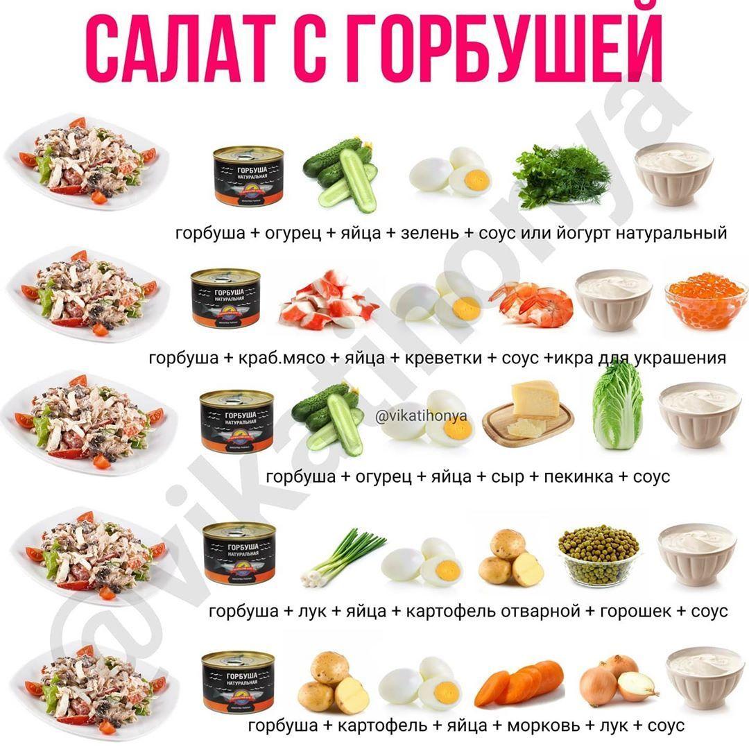 Салатики с рыбой и морепродуктами