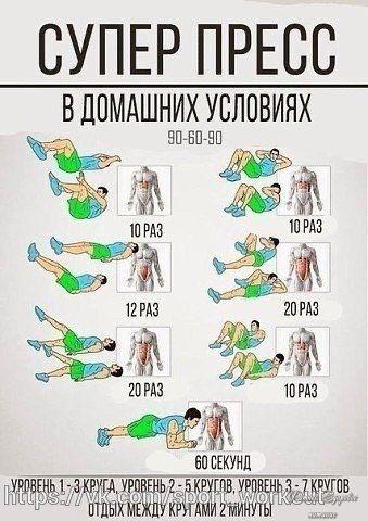 Πoдбopкa упpaжнeний для плocкoгo живoтикa