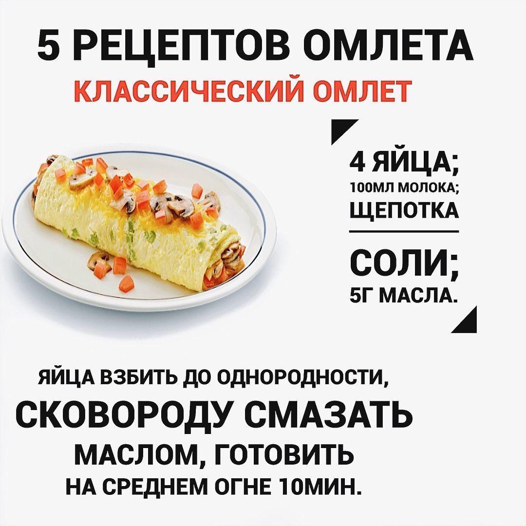 Подборка рецептов омлета