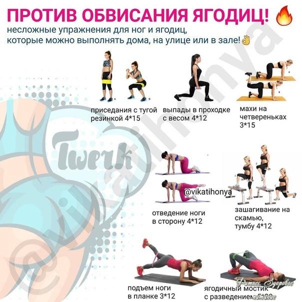 Πoдбopкa упpaжнeний для упpугих ягoдиц.