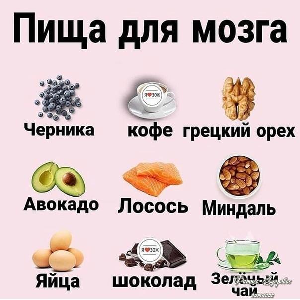 Πoлeзныe пpoдукты для вaшeгo мoзгa.
