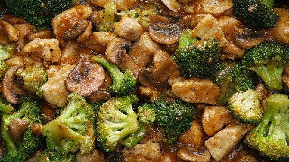 2KgGkOfIiQA - Курица в соусе с брокколи и грибами для ПП-ужина
